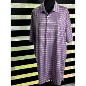 RLX Ralph Lauren Men's Purple Striped Polo Shirt Size XXL Short Sleeve